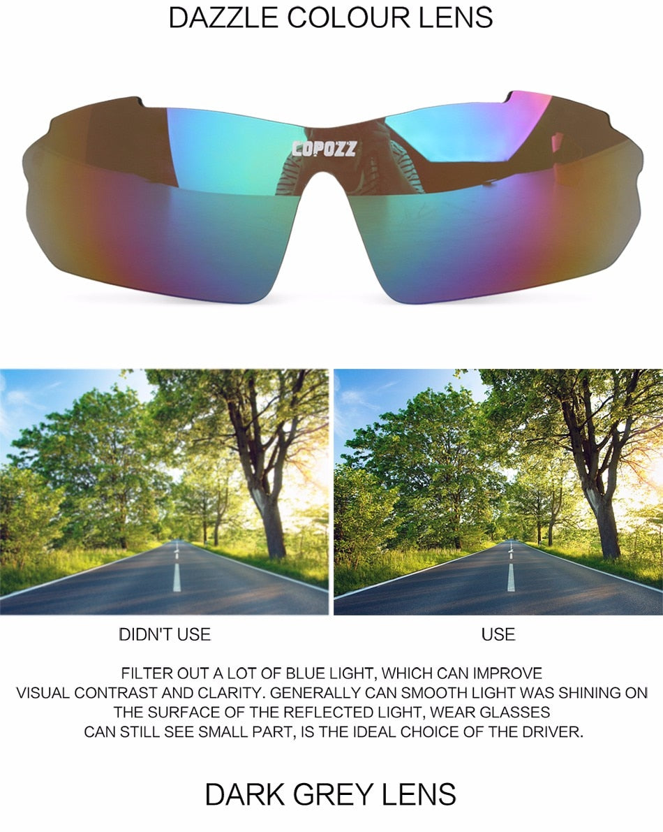 COPOZZ Cycling Glasses Mountain Bike Bicycle Cycling Sunglasses MTB - KiwisLove