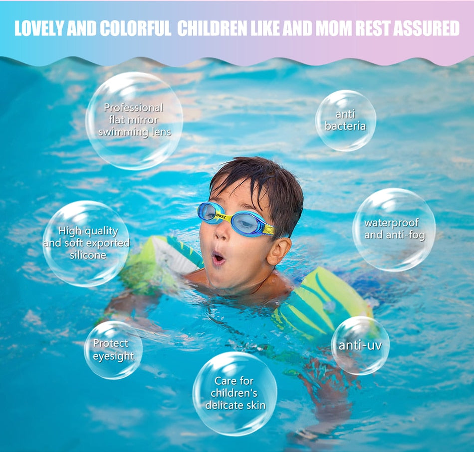 COPOZZ Swimming Goggles Kids Age 3-10 Waterproof Swimming Glasses - KiwisLove