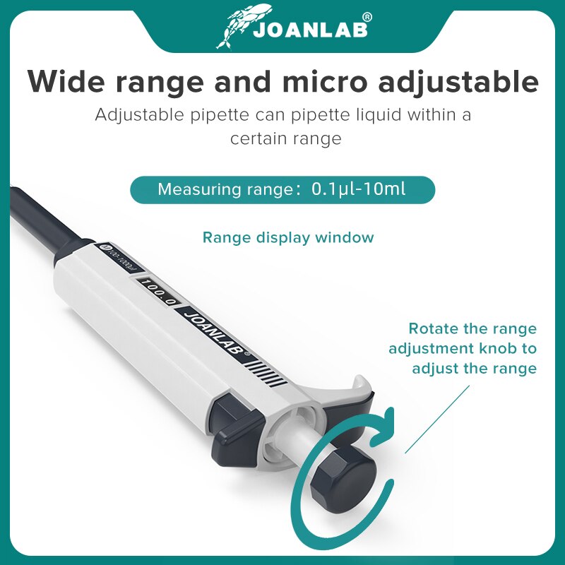 JOANLAB Laboratory Pipette Plastic Single Channel Digital Adjustable - KiwisLove