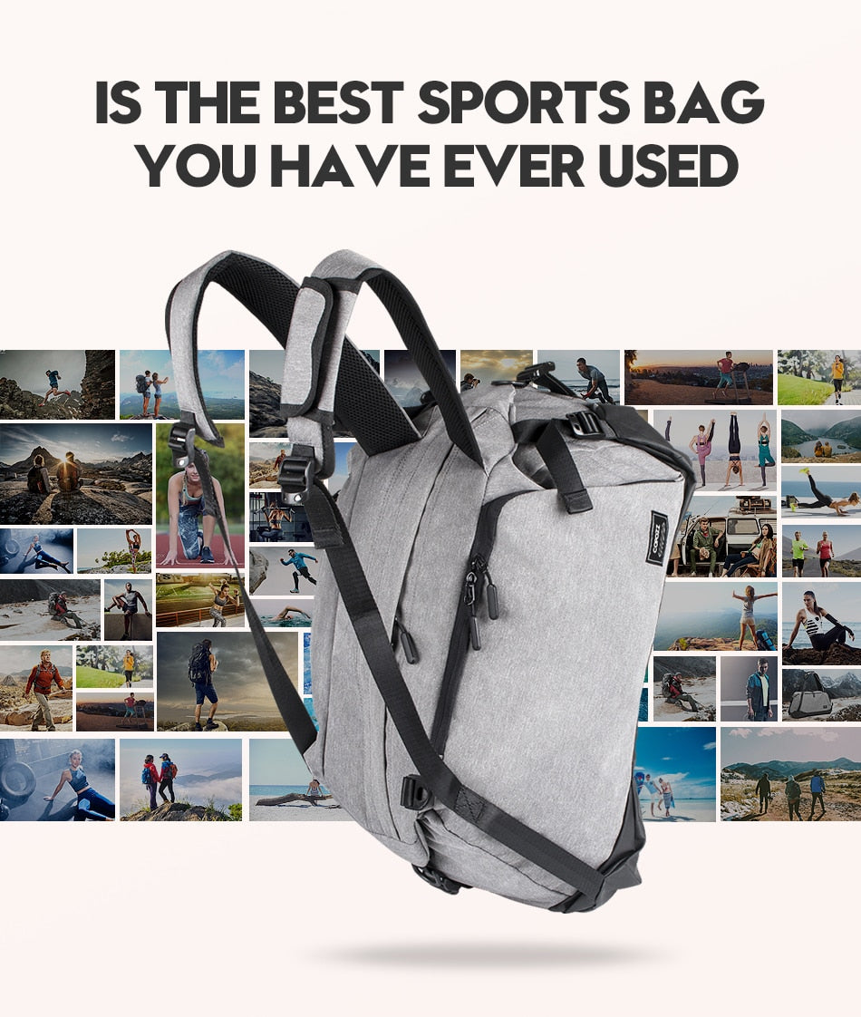 COPOZZ Gym Bag USB Charging Shoe Compartment 35-55L Capacity Gray - KiwisLove