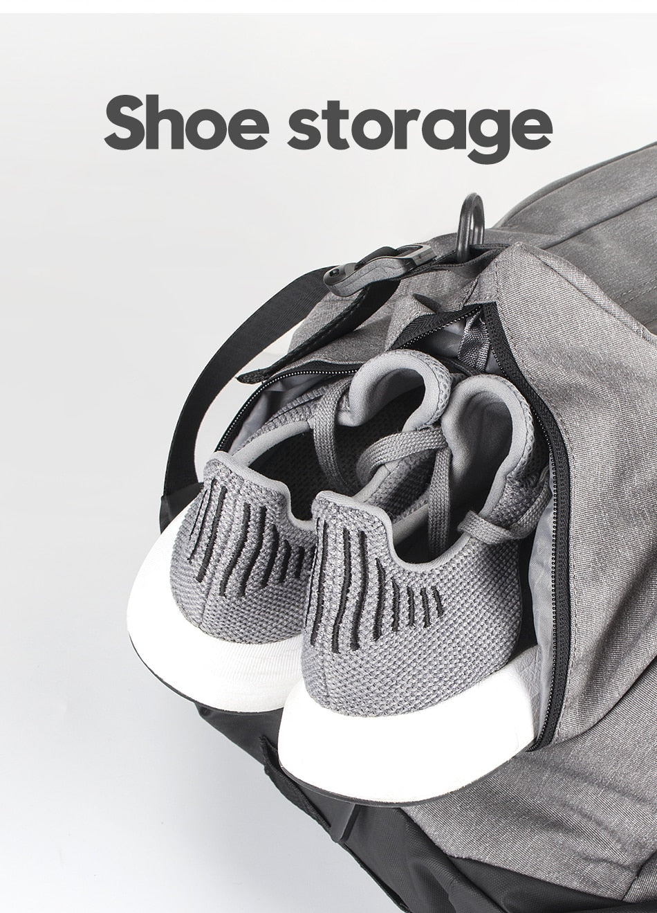 COPOZZ Gym Bag USB Charging Shoe Compartment 35-55L Capacity Gray - KiwisLove