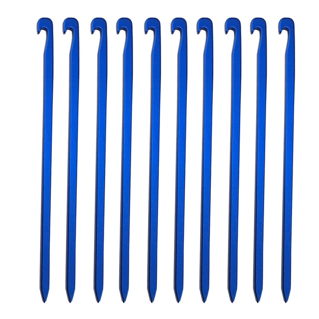 10 pcs Aluminum Alloy Tent Pegs Garden Stakes Ground Nail Heavy Duty - KiwisLove