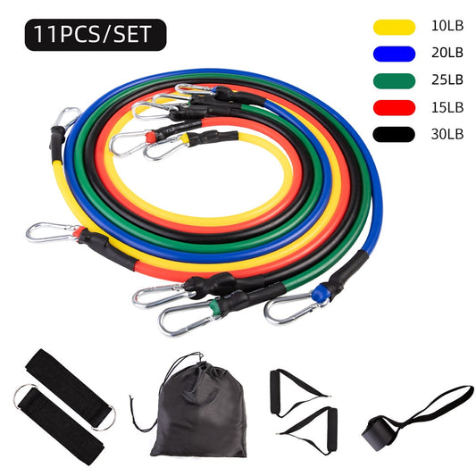 11 Pcs/Set Training Resistance Bands Crossfit Pilates Yoga Tubes Pull Rope - KiwisLove