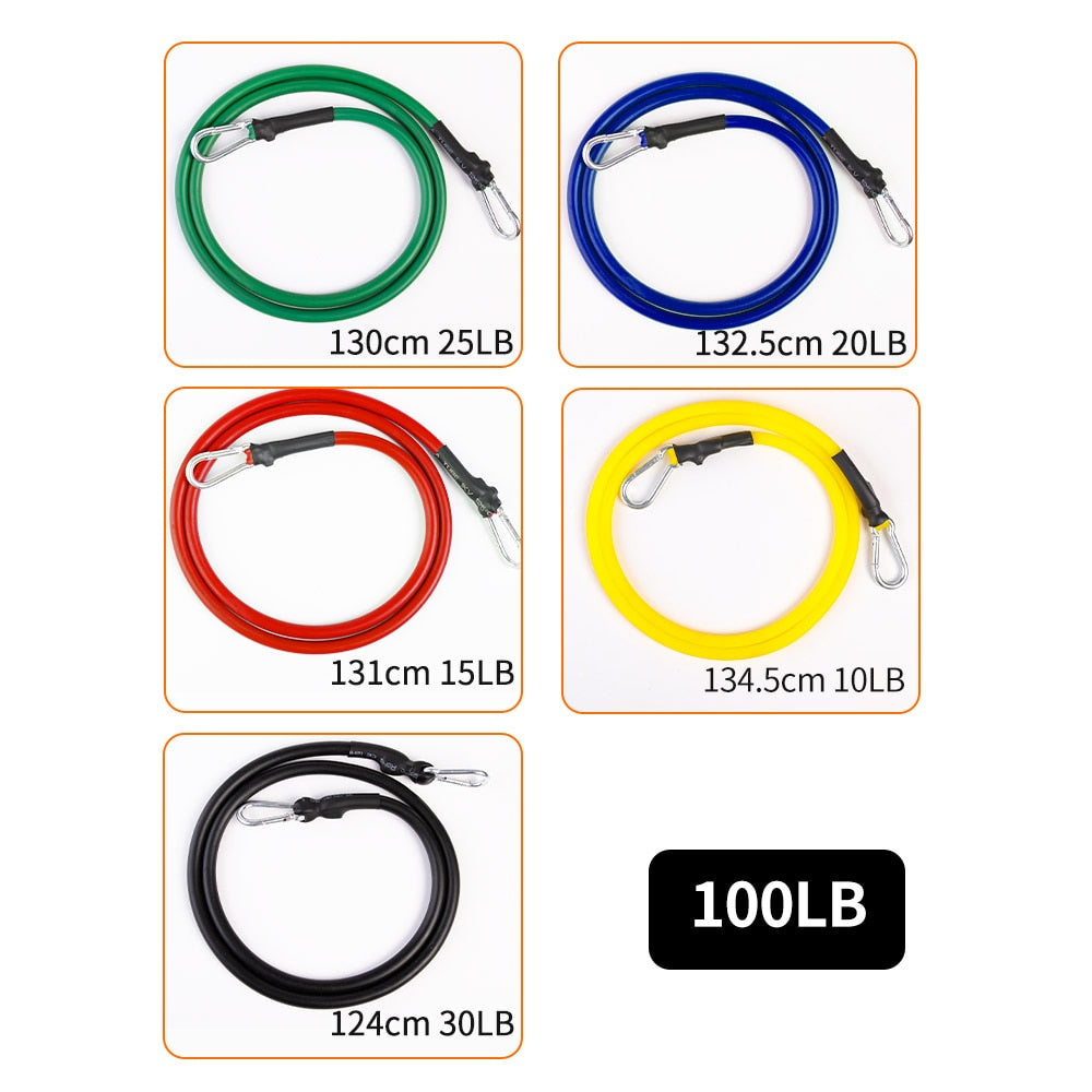 11 Pcs/Set Training Resistance Bands Crossfit Pilates Yoga Tubes Pull Rope - KiwisLove