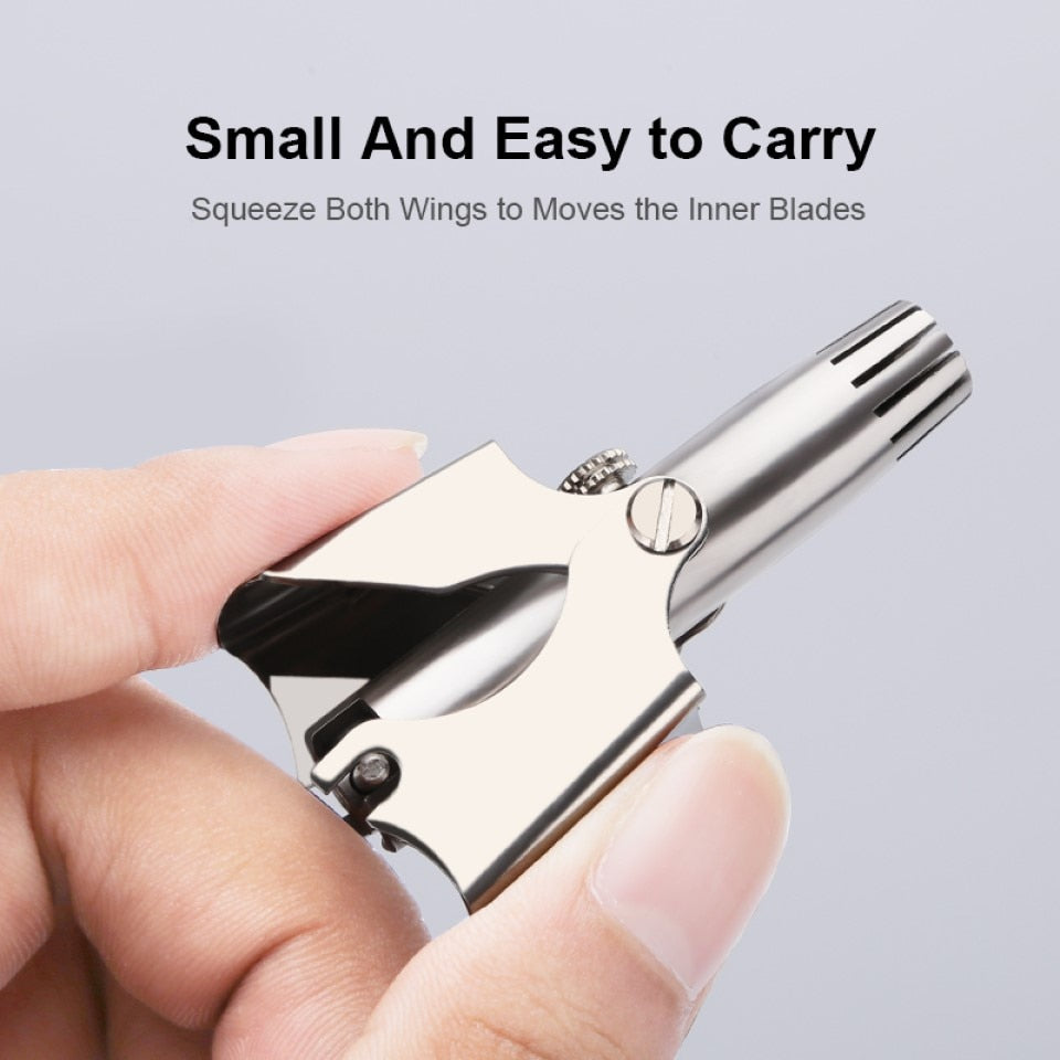 Nose Ear Hair Trimmer Stainless Steel Manual  Vibrissa Razor Shaver - KiwisLove