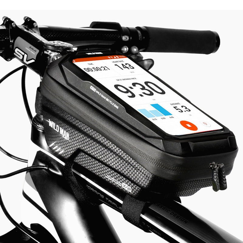 WILD MAN 2021 Bicycle Bag Frame Front Top Tube Cycling Bag Waterproof 6.5in Phone Case Touchscreen Bag MTB Pack Bike Accessories - KiwisLove