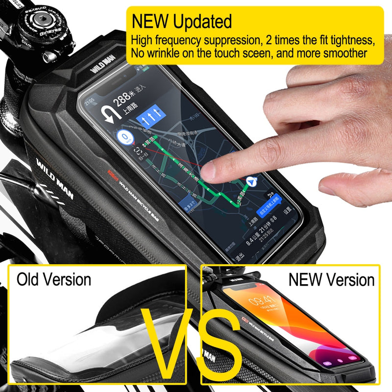 WILD MAN 2021 Bicycle Bag Frame Front Top Tube Cycling Bag Waterproof 6.5in Phone Case Touchscreen Bag MTB Pack Bike Accessories - KiwisLove