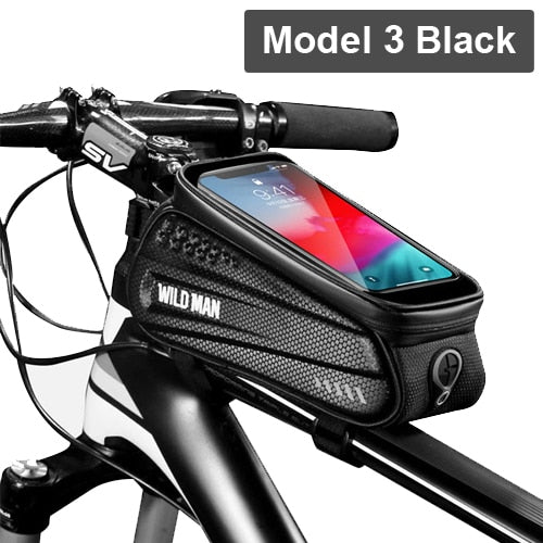 WILD MAN 2021 Bicycle Bag Frame Front Top Tube Cycling Bag Waterproof 6.5in Phone Case Touchscreen Bag MTB Pack Bike Accessories - KiwisLove