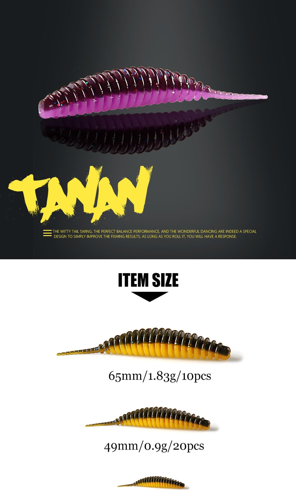 soft bait TANAN 49mm 65mm fishing lures Pesca carp fishing bass  Isca artificial PVA - KiwisLove