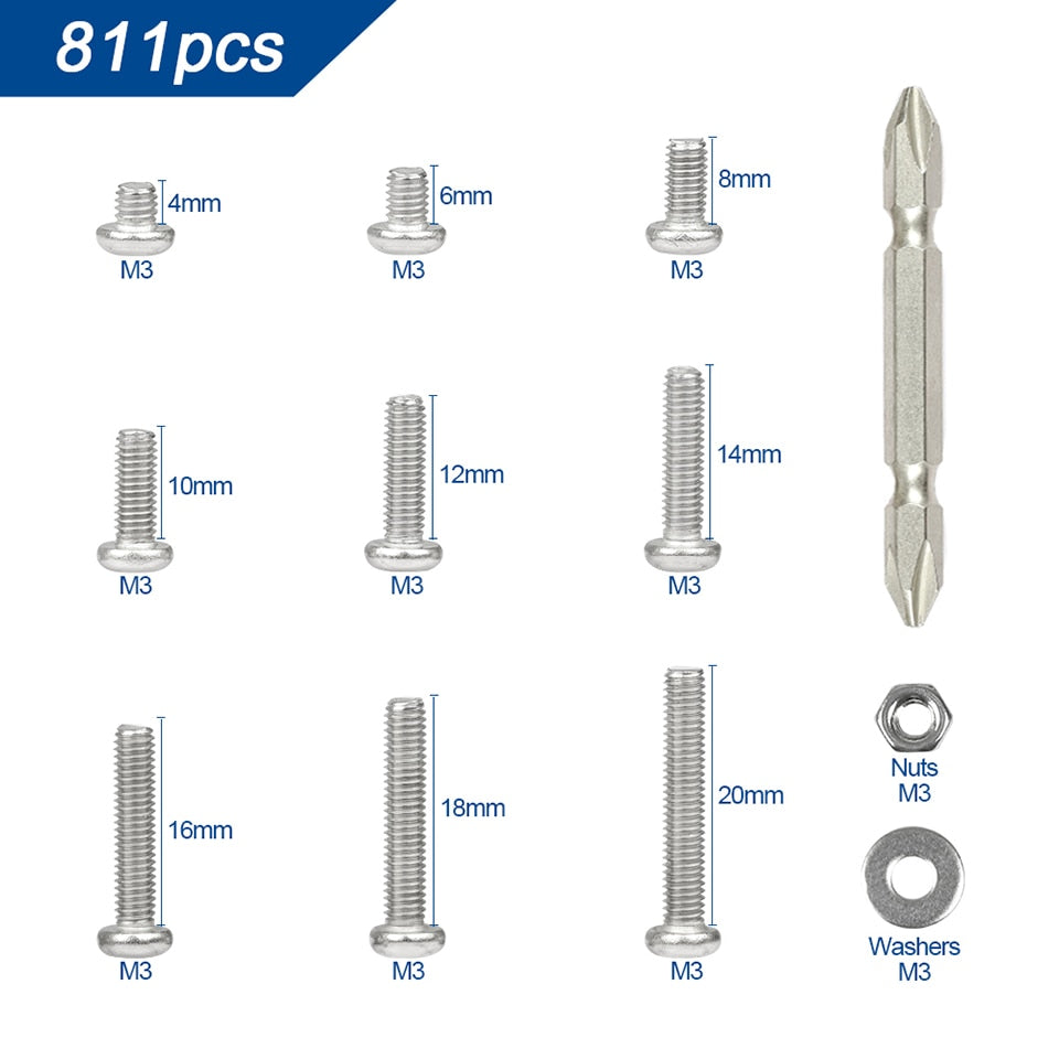 NINDEJIN Cross Recessed Round Head Screw Nut Washer Stainless Steel - KiwisLove