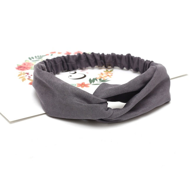 Headband Cross Top Knot Elastic Hair Bands - KiwisLove