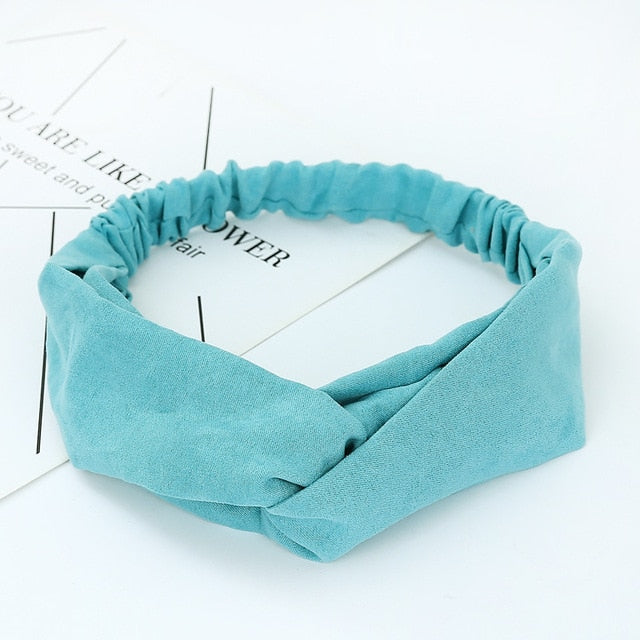 Headband Cross Top Knot Elastic Hair Bands - KiwisLove