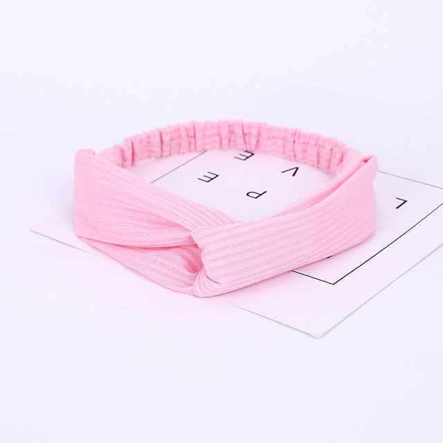 Headband Cross Top Knot Elastic Hair Bands - KiwisLove