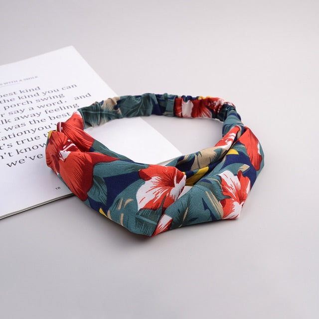 Headband Cross Top Knot Elastic Hair Bands - KiwisLove