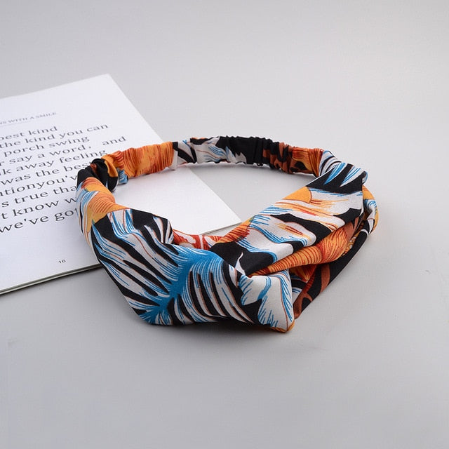 Headband Cross Top Knot Elastic Hair Bands - KiwisLove