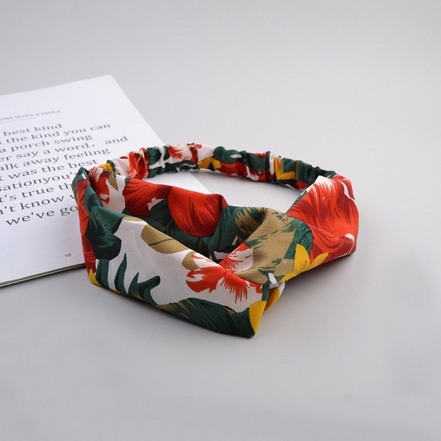 Headband Cross Top Knot Elastic Hair Bands - KiwisLove