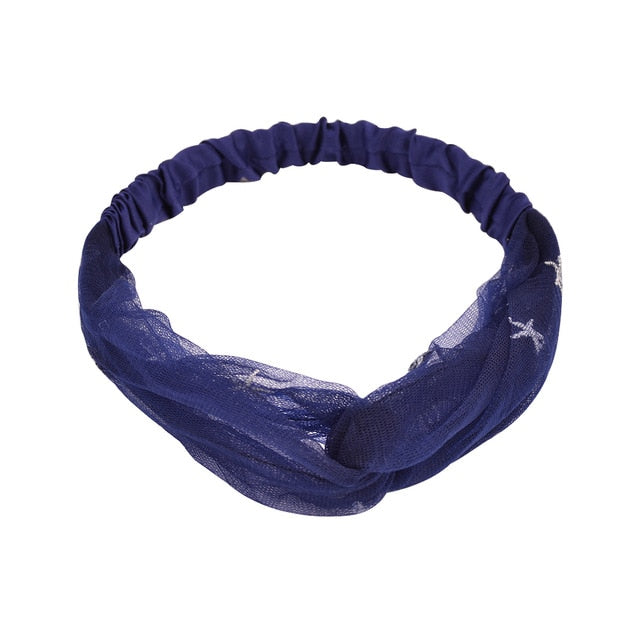 Headband Cross Top Knot Elastic Hair Bands - KiwisLove