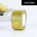 25Yards/Roll Wedding Gift Wrapping satin Ribbons Bow for Crafts DIY Gold onion Glitter Organza Ribbons Christmas Decoration Home - KiwisLove