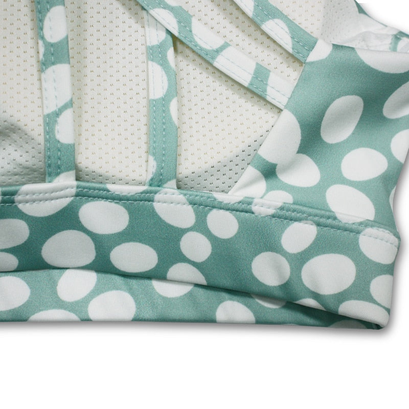 Women Yoga Set Dotted Tracksuit Gym Wear Running Tank Top Leggings Fitness Ensemble - KiwisLove