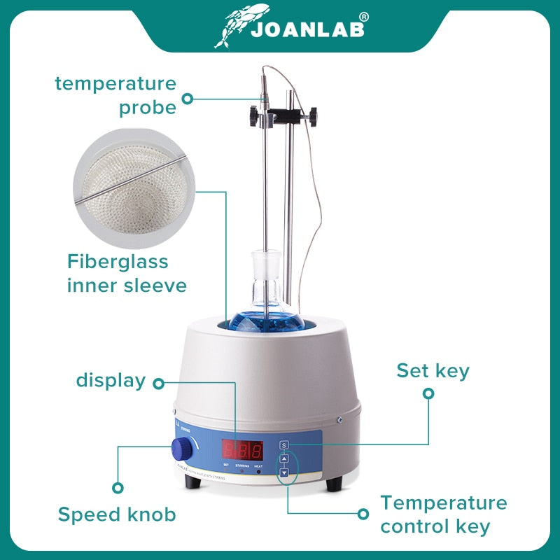 JOANLAB  1000ml Digital Electric Heating Mantle Magnetic Stirrer - KiwisLove