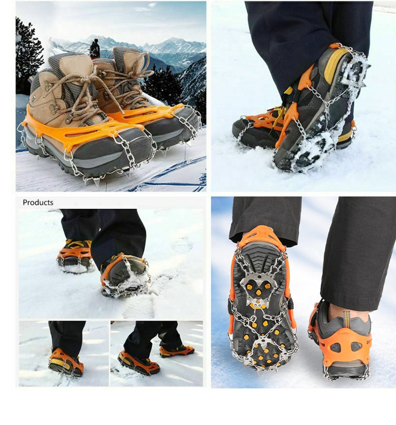 Climbing Anti-slip Crampons 19 Teeth Ice  Hiking Skiing Snowshoes Cover - KiwisLove