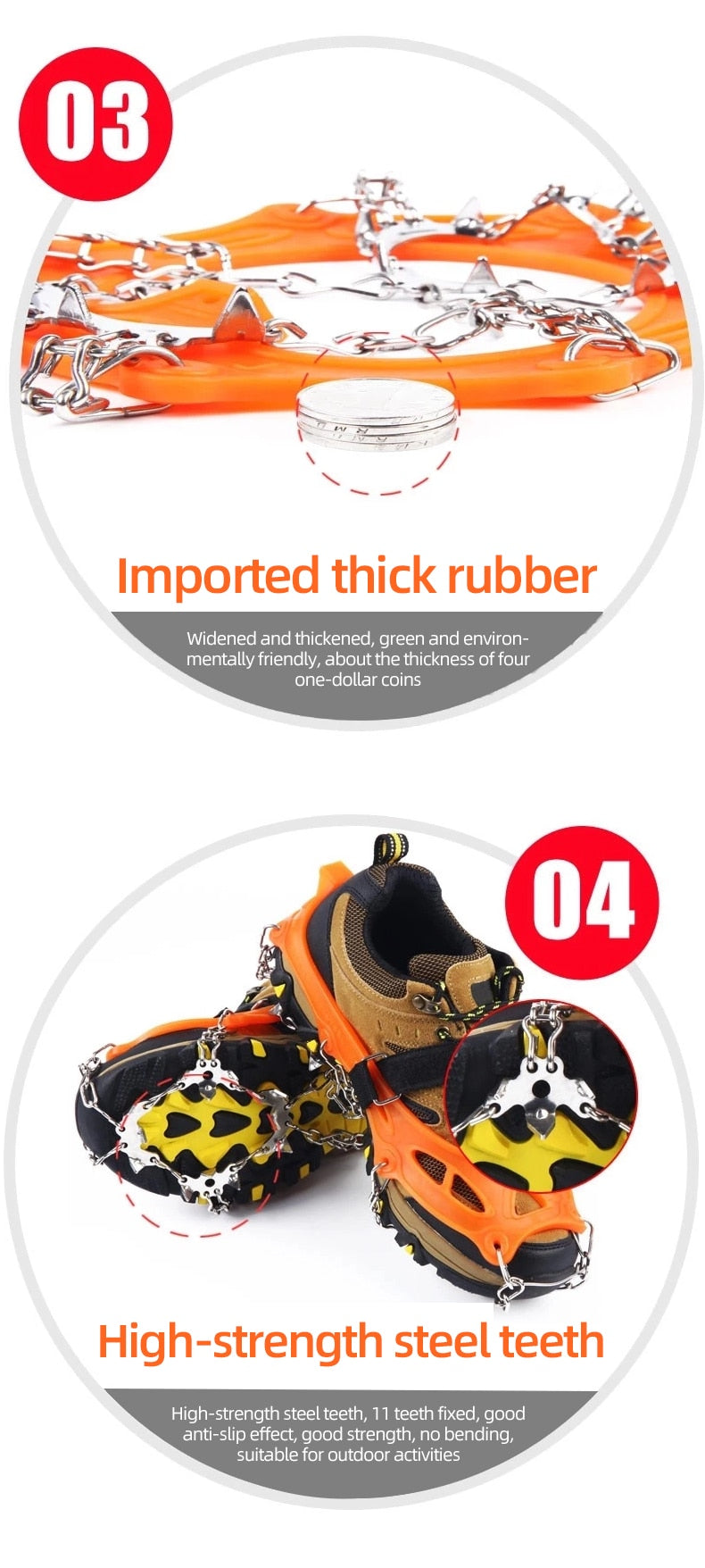 Climbing Anti-slip Crampons 19 Teeth Ice  Hiking Skiing Snowshoes Cover - KiwisLove