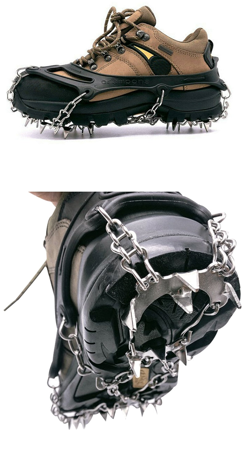 Climbing Anti-slip Crampons 19 Teeth Ice  Hiking Skiing Snowshoes Cover - KiwisLove