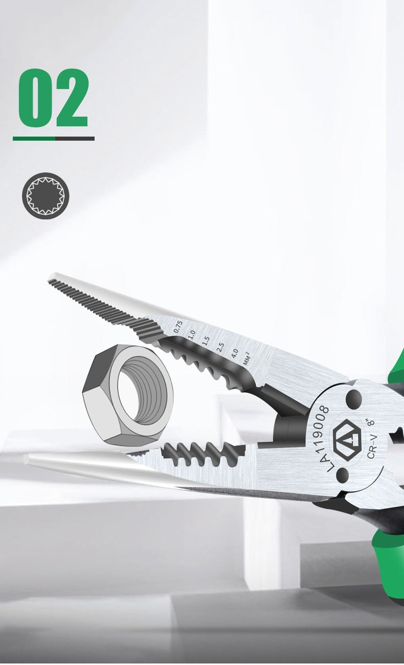 LAOA 8inch Needle Nose Pliers Wire Cutter Wire Stripper Crimping Electirc - KiwisLove