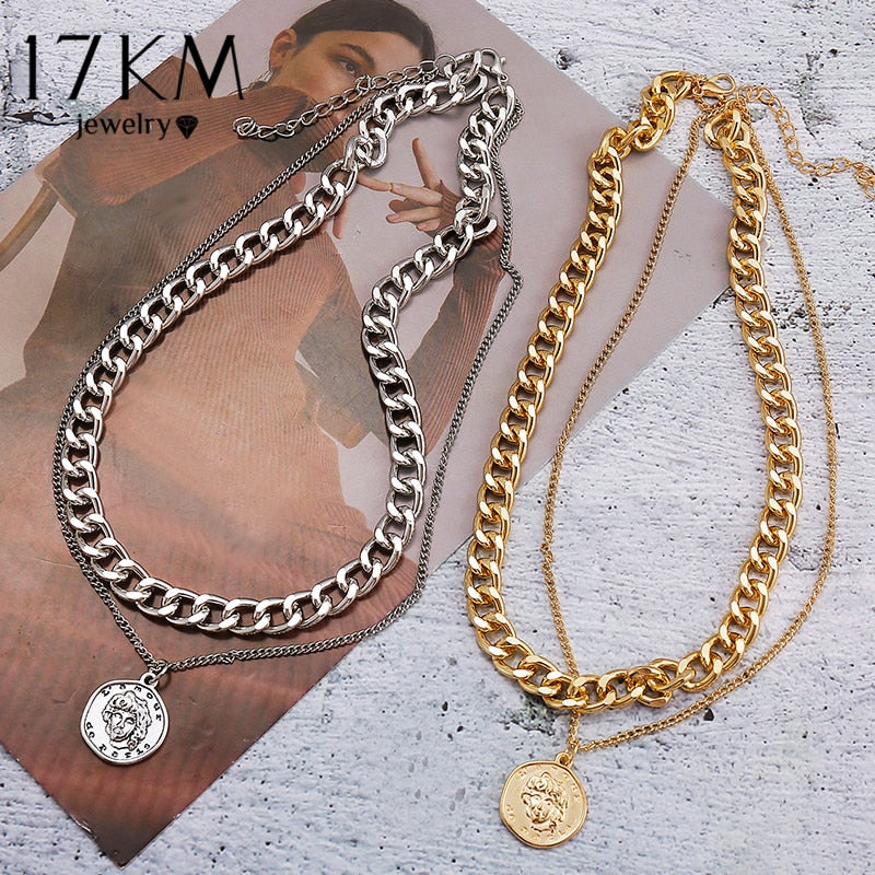 Multi-layer Coin Chain Choker Necklace - KiwisLove