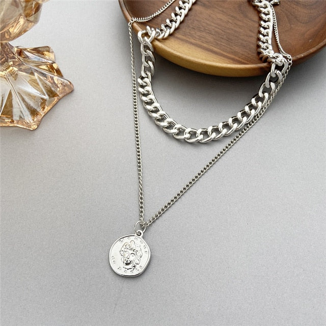 Multi-layer Coin Chain Choker Necklace - KiwisLove