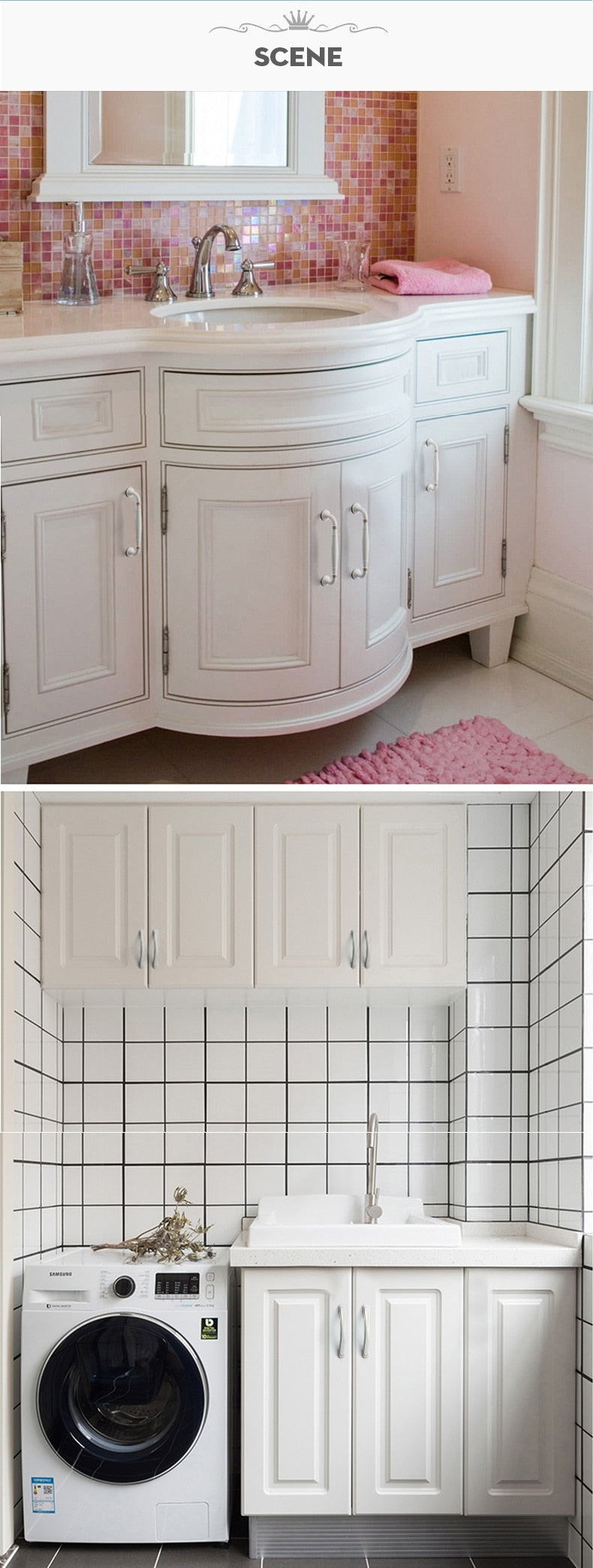 KAK Ivory White Kitchen Cabinet Handles European Style Cupboard Door Pulls Drawer Knobs Fashion Solid Furniture Handle Hardware - KiwisLove