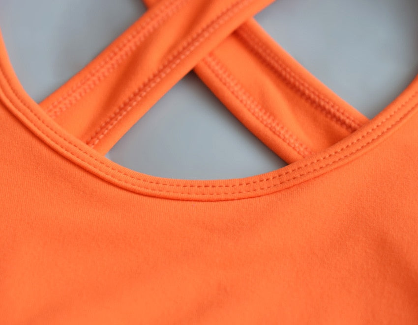 Women Yoga Sets Cross Top Bra High Waist Shorts for Fitness Gym Running - KiwisLove