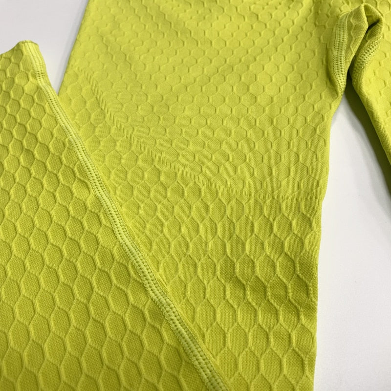 Solid Women Yoga Sets Fitness Pants Tank Top Bras Suits Gym Seamless Mesh Leggings Running - KiwisLove