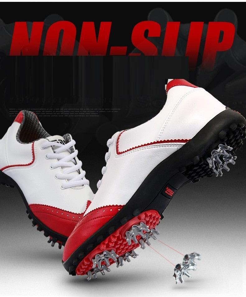 Golf Shoes Womens White Fashion Sports Shoes Waterproof Non-slip Training Shoes Ladies Active Nail Soles Breathable Sneakers - KiwisLove