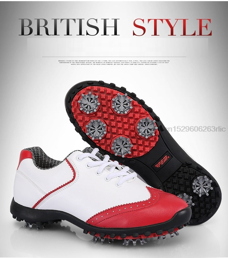 Golf Shoes Womens White Fashion Sports Shoes Waterproof Non-slip Training Shoes Ladies Active Nail Soles Breathable Sneakers - KiwisLove