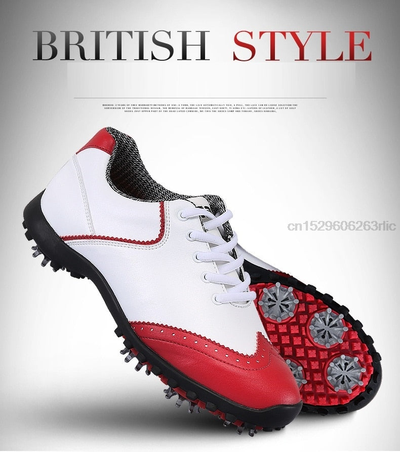 Golf Shoes Womens White Fashion Sports Shoes Waterproof Non-slip Training Shoes Ladies Active Nail Soles Breathable Sneakers - KiwisLove