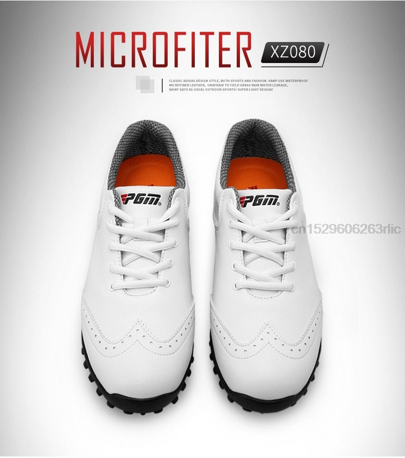 Golf Shoes Womens White Fashion Sports Shoes Waterproof Non-slip Training Shoes Ladies Active Nail Soles Breathable Sneakers - KiwisLove