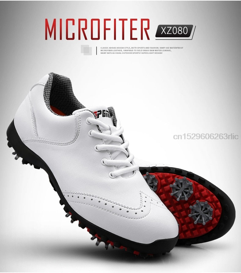 Golf Shoes Womens White Fashion Sports Shoes Waterproof Non-slip Training Shoes Ladies Active Nail Soles Breathable Sneakers - KiwisLove