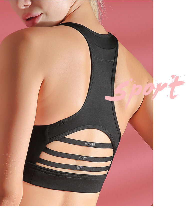 Gym Bra With Back Pocket Absorb Sweat Tops Yoga Running Sports Bra - KiwisLove