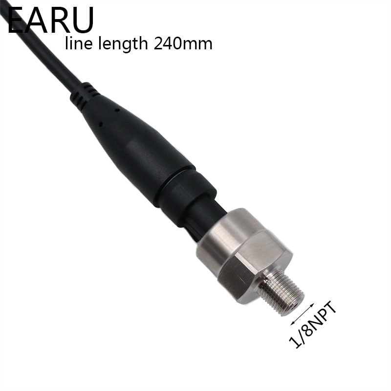 DC 5V 1/8NPT Pressure Transducer Transmitter Sensor Stainless Steel - KiwisLove