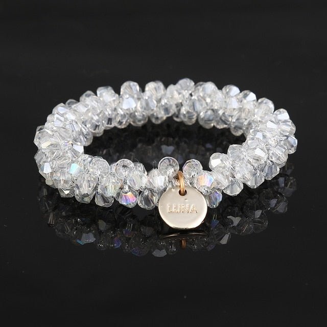 Rubber Band Temperament Beads Elastic Hair Tie Bands Bling Beads - KiwisLove