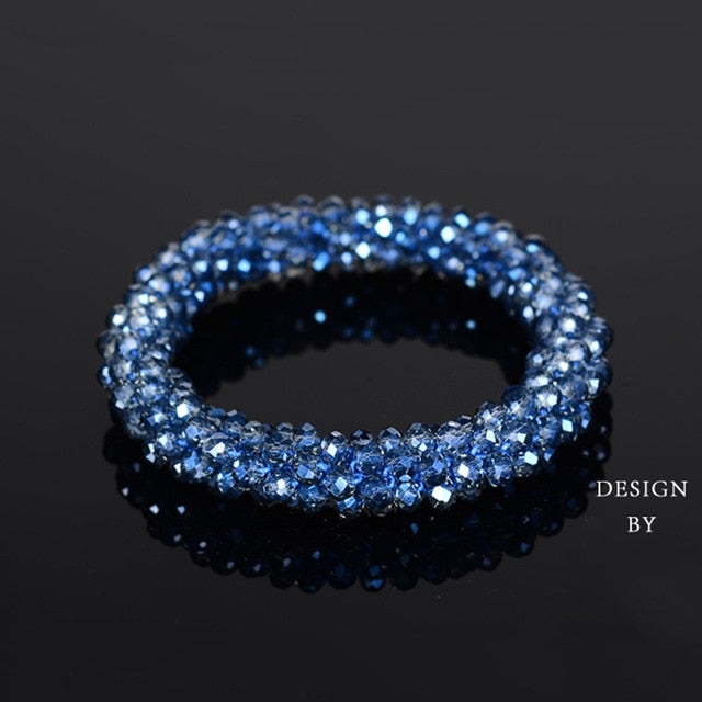 Rubber Band Temperament Beads Elastic Hair Tie Bands Bling Beads - KiwisLove