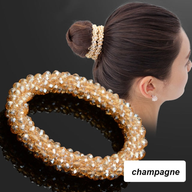 Rubber Band Temperament Beads Elastic Hair Tie Bands Bling Beads - KiwisLove