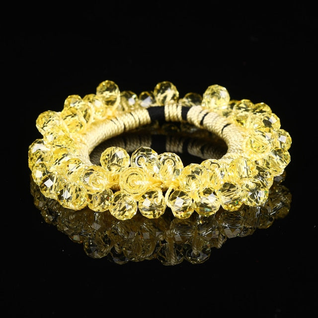 Rubber Band Temperament Beads Elastic Hair Tie Bands Bling Beads - KiwisLove