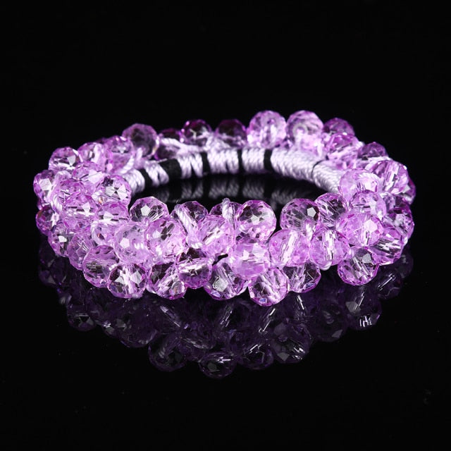 Rubber Band Temperament Beads Elastic Hair Tie Bands Bling Beads - KiwisLove