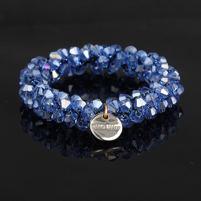 Rubber Band Temperament Beads Elastic Hair Tie Bands Bling Beads - KiwisLove