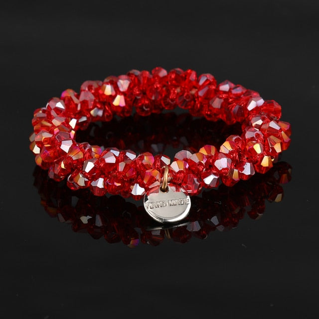 Rubber Band Temperament Beads Elastic Hair Tie Bands Bling Beads - KiwisLove