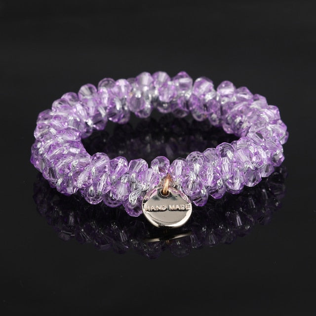 Rubber Band Temperament Beads Elastic Hair Tie Bands Bling Beads - KiwisLove