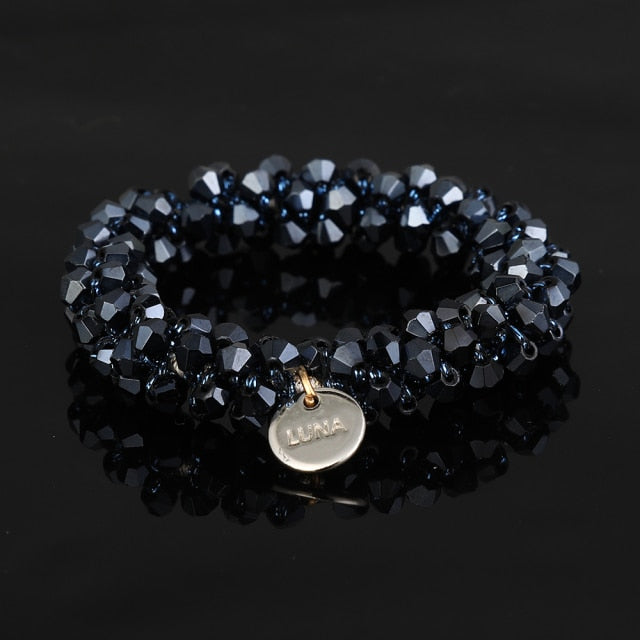 Rubber Band Temperament Beads Elastic Hair Tie Bands Bling Beads - KiwisLove