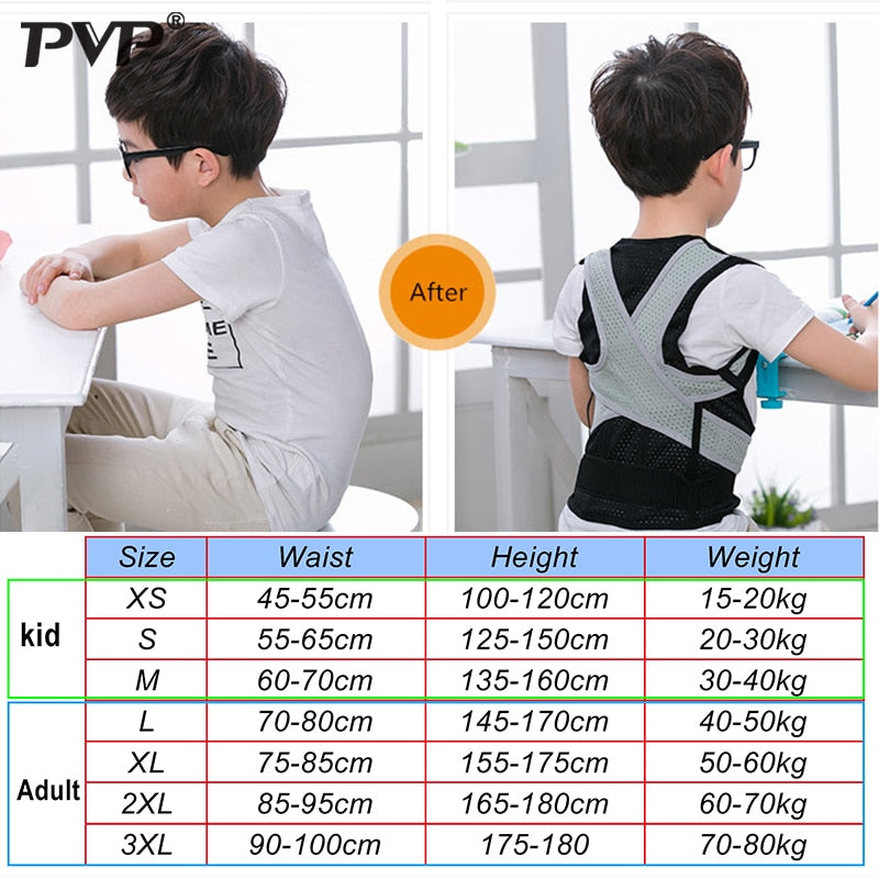 Back Shoulder Support Belt Posture Corrector for Adult Children Back Straightener Braces Lumbar Support Straight Shoulder Tights - KiwisLove